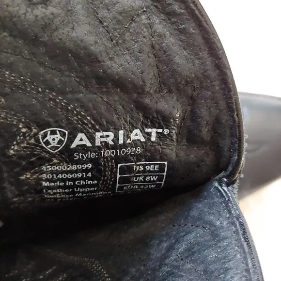 Ariat Men’s Black Deertan Legend Phoenix Boots squar toe 10010938 size 9EEE