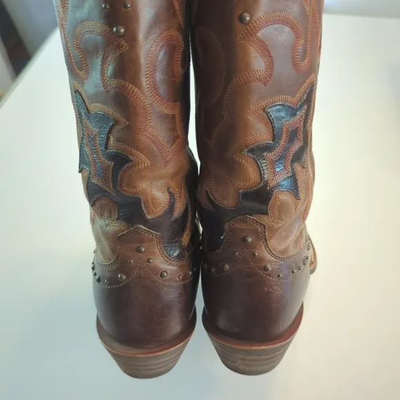 Ariat Runaway Studded Leather Western Cowboy Performance Boots 10M Brown EUC