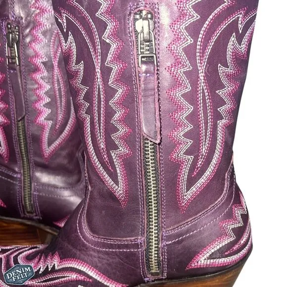 Ariat Women’s DEEP AMETHYST Leather Casanova Snip Toe Western Cowboy Boots