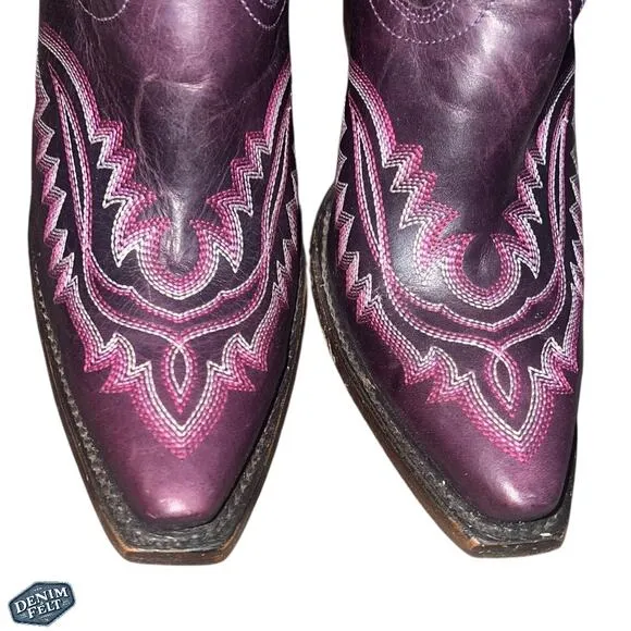 Ariat Women’s DEEP AMETHYST Leather Casanova Snip Toe Western Cowboy Boots