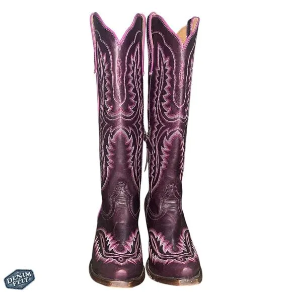 Ariat Women’s DEEP AMETHYST Leather Casanova Snip Toe Western Cowboy Boots