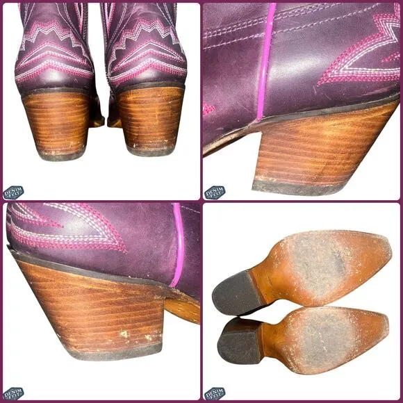 Ariat Women’s DEEP AMETHYST Leather Casanova Snip Toe Western Cowboy Boots