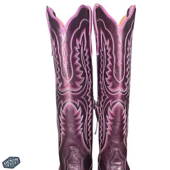 Ariat Women’s DEEP AMETHYST Leather Casanova Snip Toe Western Cowboy Boots