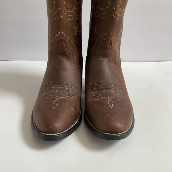 ARIAT Women's Heritage Western R Toe Boots Distressed Brown Leather Size 6.5B