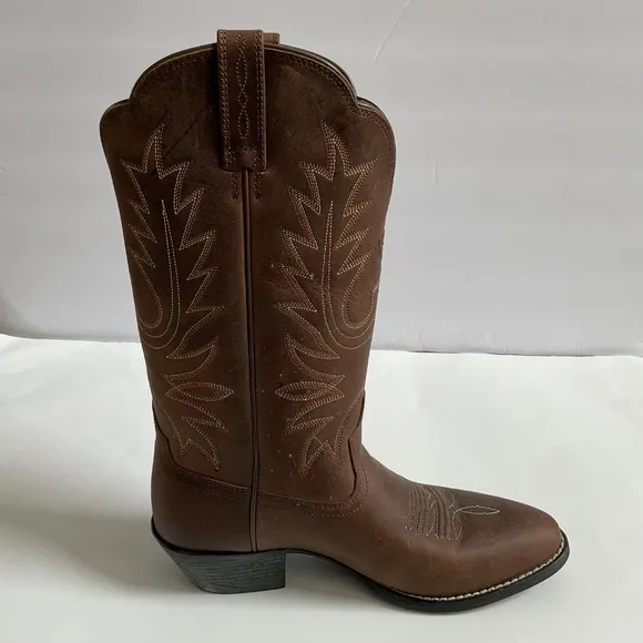ARIAT Women's Heritage Western R Toe Boots Distressed Brown Leather Size 6.5B