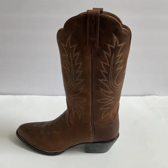 ARIAT Women's Heritage Western R Toe Boots Distressed Brown Leather Size 6.5B