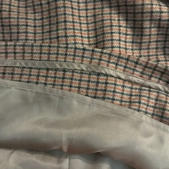 Aritzia Wilfred Dorine Plaid Wool Cashmere Faux Wrap Tie Front Mini Skirt Size 4