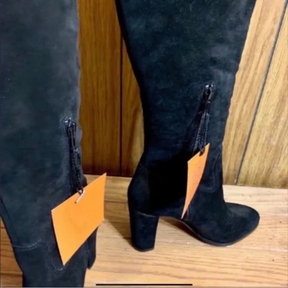 Arturo Chaing Suede Thigh High Boots in BlackSize 7.5