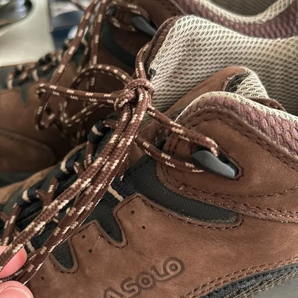 Asolo Quasar Brown Leather Vibram Sole Ankle Lace Up Unisex Hiking Boots…