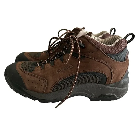 Asolo Quasar Brown Leather Vibram Sole Ankle Lace Up Unisex Hiking Boots…