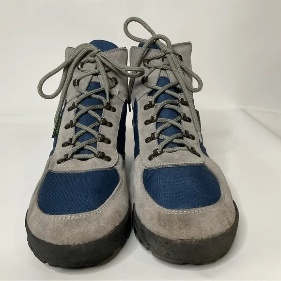 Asolo Voyageur Leather Nylon Hiking Boots Asoflex Blue Gray Lace Up
