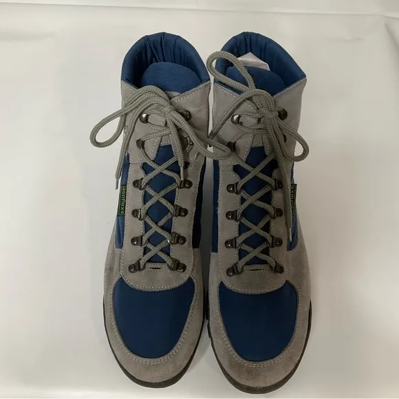 Asolo Voyageur Leather Nylon Hiking Boots Asoflex Blue Gray Lace Up