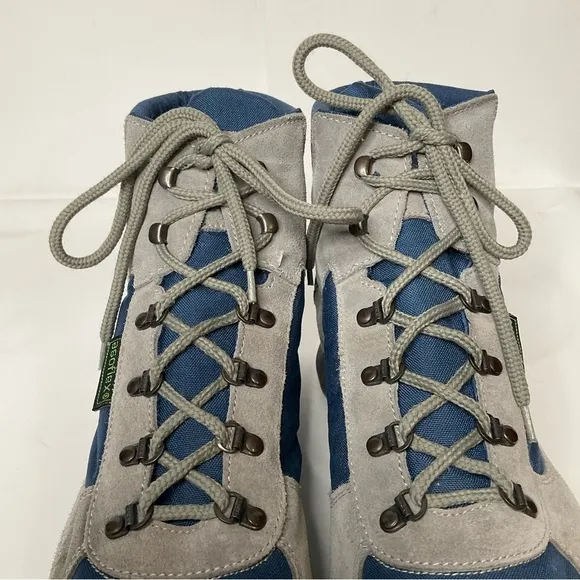 Asolo Voyageur Leather Nylon Hiking Boots Asoflex Blue Gray Lace Up