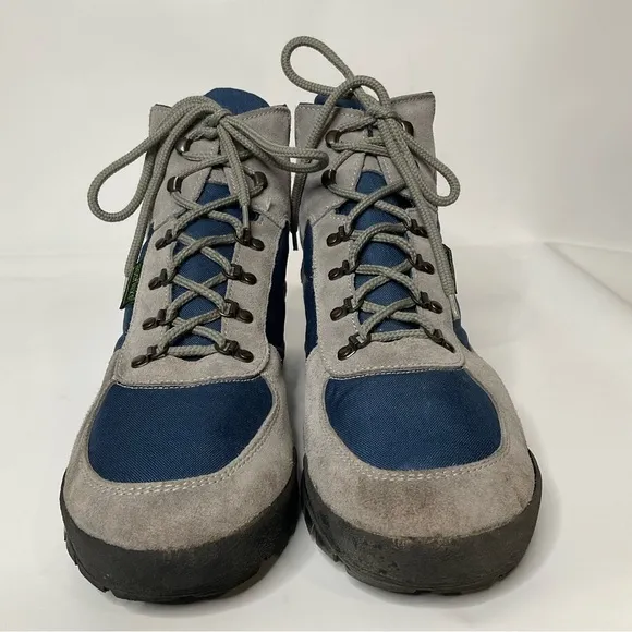 Asolo Voyageur Leather Nylon Hiking Boots Asoflex Blue Gray Lace Up
