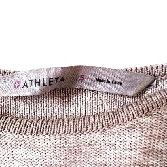 Athleta Heather Marled Retreat Sweater Dress Oatmeal Cream Size Small