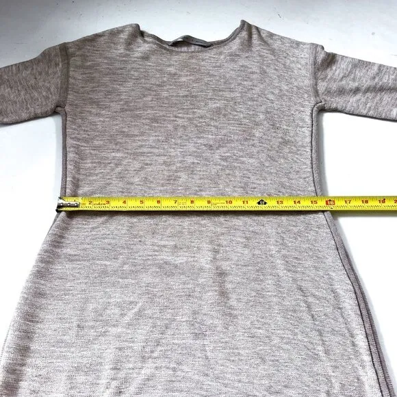 Athleta Heather Marled Retreat Sweater Dress Oatmeal Cream Size Small