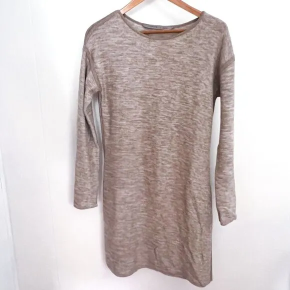 Athleta Heather Marled Retreat Sweater Dress Oatmeal Cream Size Small