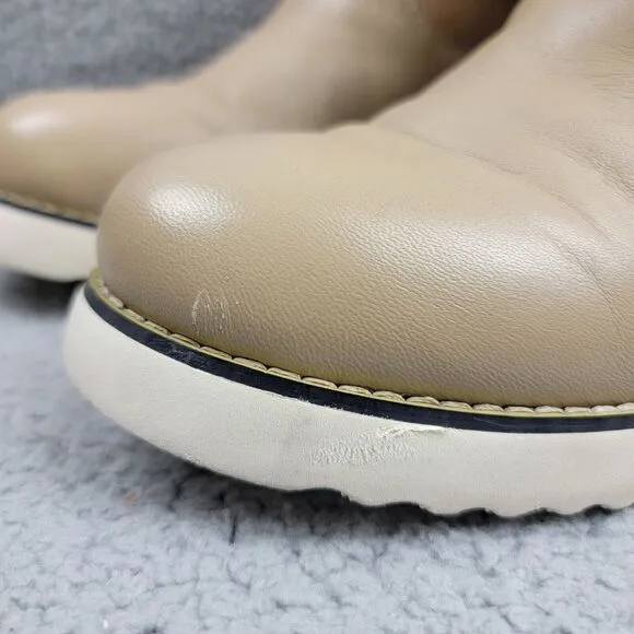 Australia Luxe Collective Sheepskin Beige Boots Womens 7 Buckle Cozy Winter