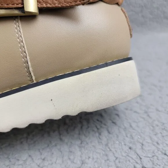 Australia Luxe Collective Sheepskin Beige Boots Womens 7 Buckle Cozy Winter