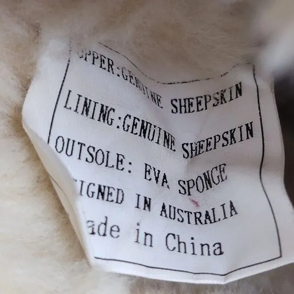 Australia Luxe Collective Sheepskin Beige Boots Womens 7 Buckle Cozy Winter