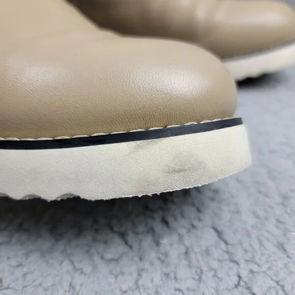 Australia Luxe Collective Sheepskin Beige Boots Womens 7 Buckle Cozy Winter