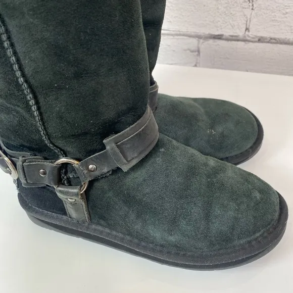 Australia Luxe Collective Womens Dita Short Boots Genuine Sheepskin Black Size 5