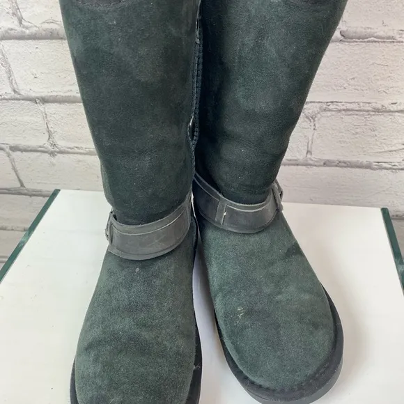 Australia Luxe Collective Womens Dita Short Boots Genuine Sheepskin Black Size 5