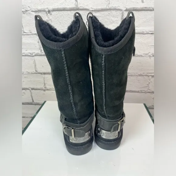 Australia Luxe Collective Womens Dita Short Boots Genuine Sheepskin Black Size 5