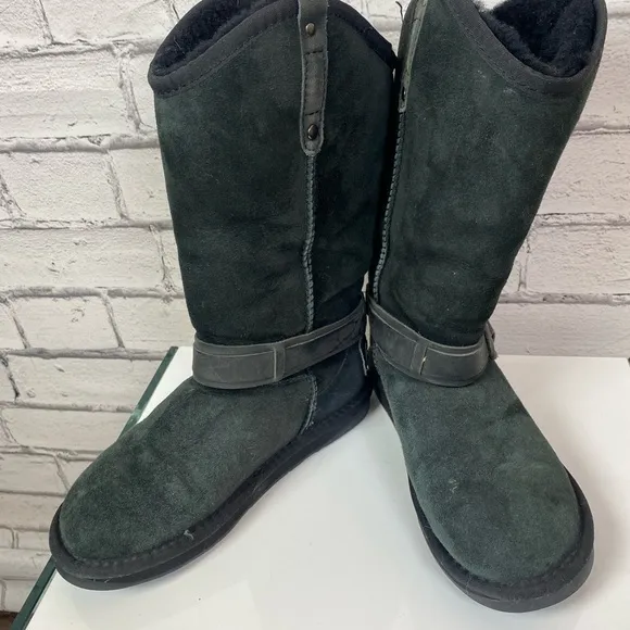 Australia Luxe Collective Womens Dita Short Boots Genuine Sheepskin Black Size 5