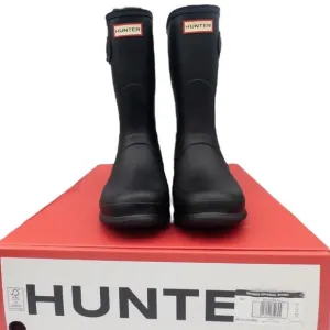 Authentic Hunter Women's Original Short Rain Boots Black 8