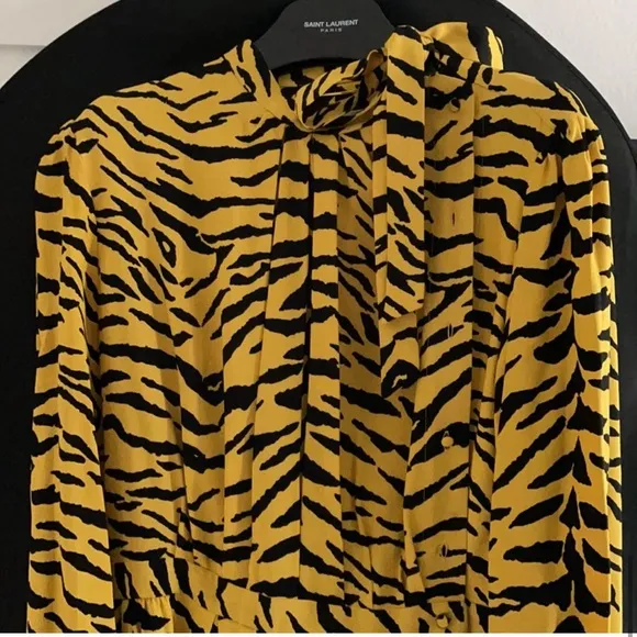 Authentic Saint Laurent Yellow TigerDress new with Tags