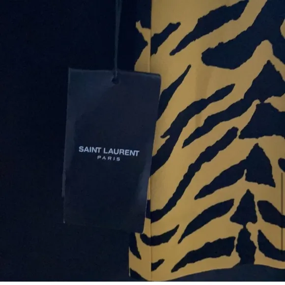 Authentic Saint Laurent Yellow TigerDress new with Tags