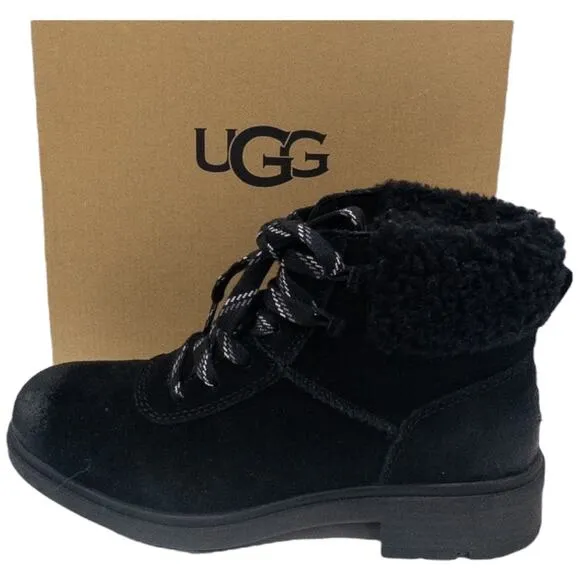 Authentic Ugg Harrison Cozy Lace Up Waterproof Boots Women's Black