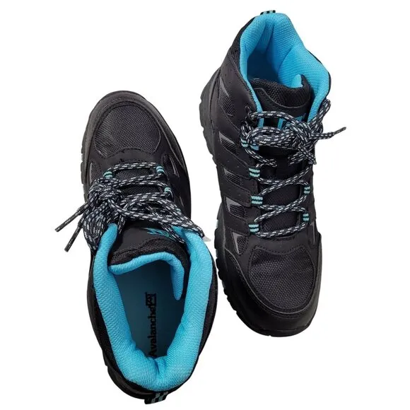 Avalanche Women's Hiking Boots Black Gear Ankle Lace Up Outerwear Shoes Size 9