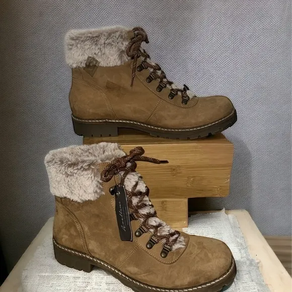Avellini Cozy-Lined Lace-Up Nubuck Suede Boots (1425)