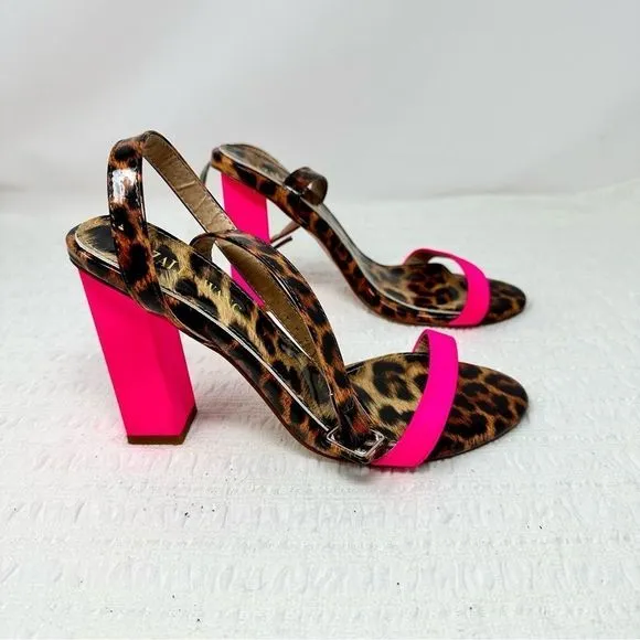 Azalea Wang Leopard Strappy Heels- Size 8.5