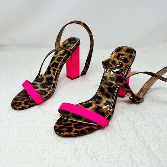 Azalea Wang Leopard Strappy Heels- Size 8.5