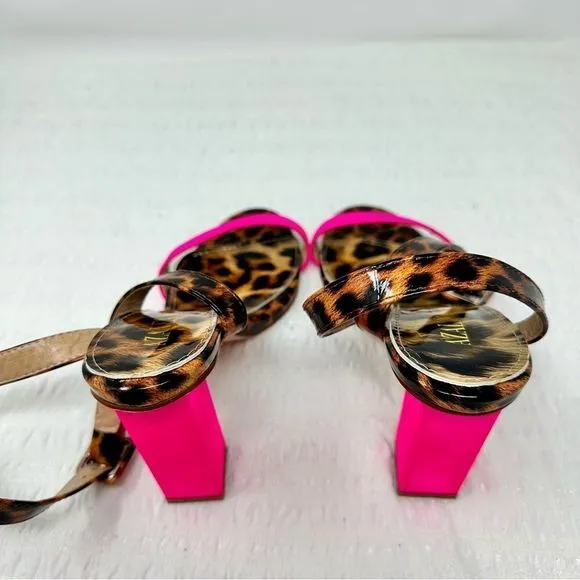 Azalea Wang Leopard Strappy Heels- Size 8.5