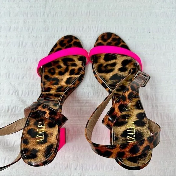 Azalea Wang Leopard Strappy Heels- Size 8.5