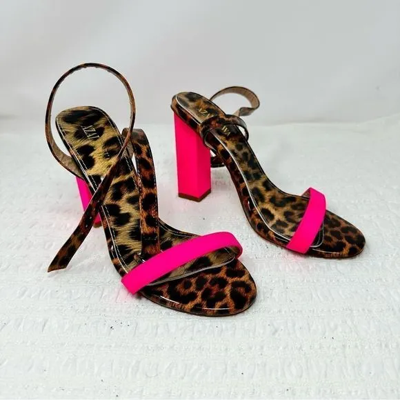 Azalea Wang Leopard Strappy Heels- Size 8.5