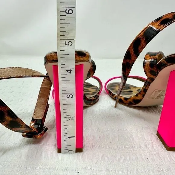 Azalea Wang Leopard Strappy Heels- Size 8.5