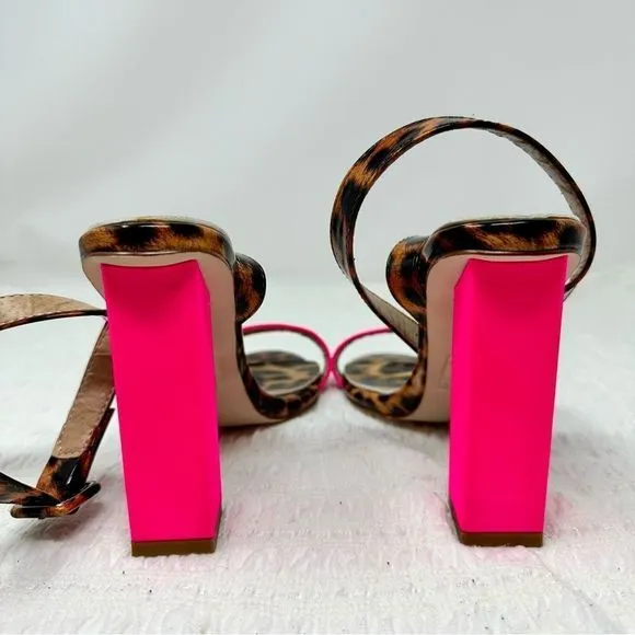 Azalea Wang Leopard Strappy Heels- Size 8.5