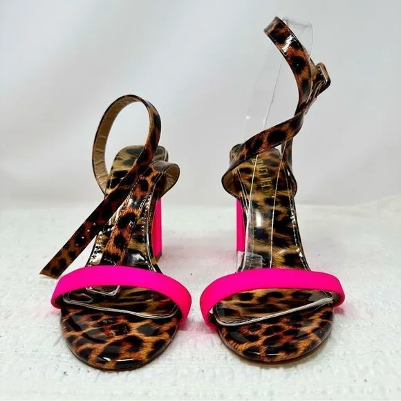Azalea Wang Leopard Strappy Heels- Size 8.5