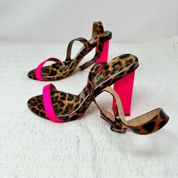 Azalea Wang Leopard Strappy Heels- Size 8.5