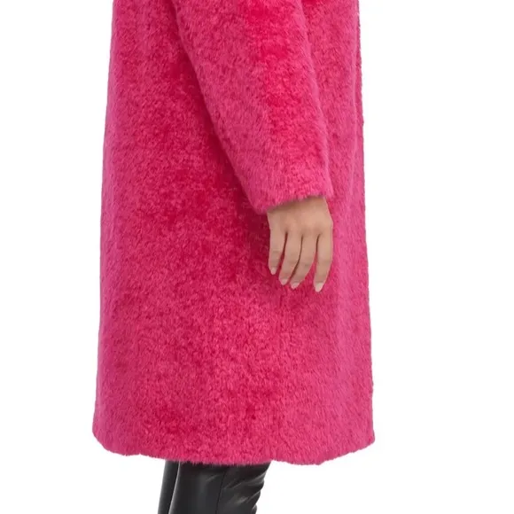 Badgley Mischka Size S - Pink Women’s‎ faux fur double breasted coat.