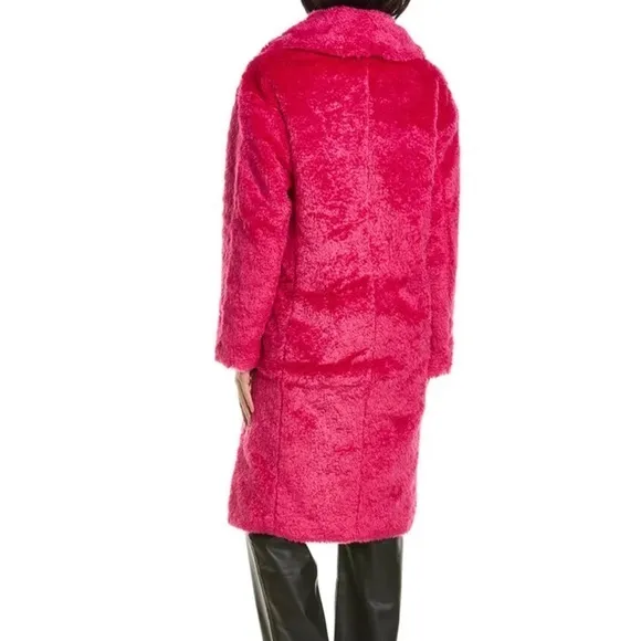 Badgley Mischka Size S - Pink Women’s‎ faux fur double breasted coat.