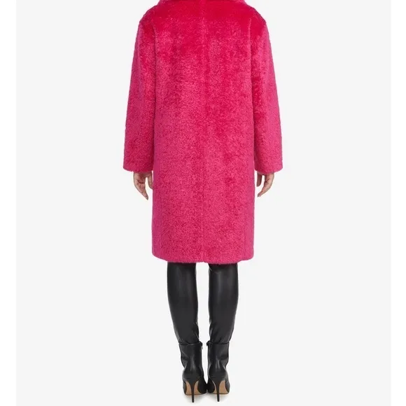 Badgley Mischka Size S - Pink Women’s‎ faux fur double breasted coat.
