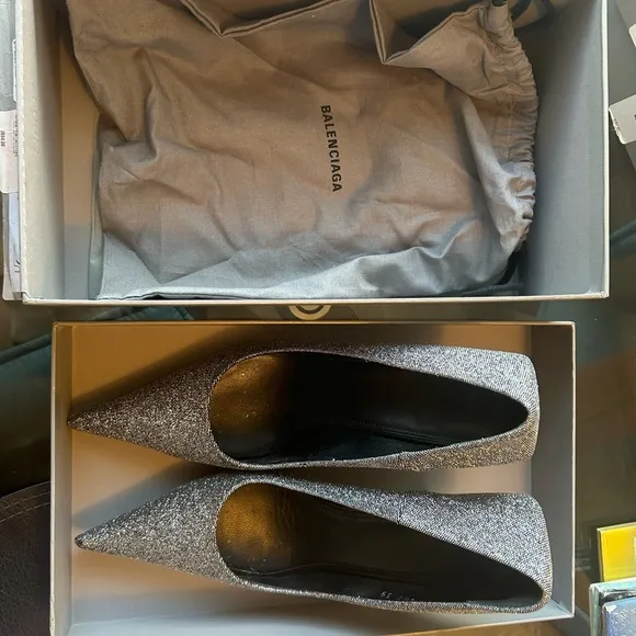 Balenciaga Silver Heels Sparkling Elegance