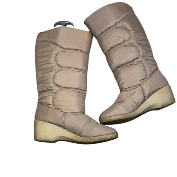 Balloons Tan Puff Vintage Boots Size 8.5
