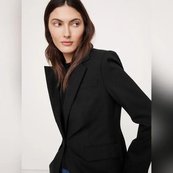 Banana Republic Slim Italian Wool Blazer black